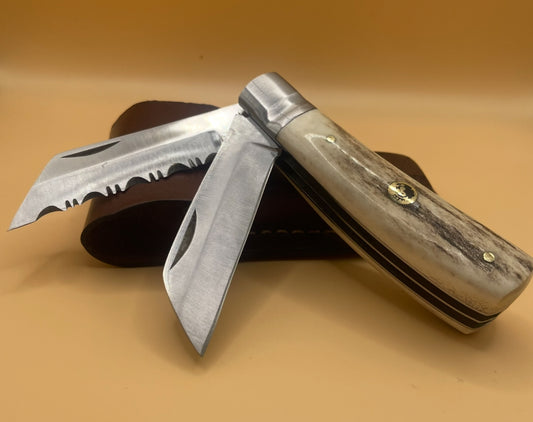 POACHER KNIFE - DOUBLE BLADE (ANTLER)