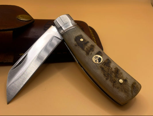 POACHER KNIFE - SINGLE BLADE (RAMS HORN)